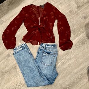 Cropped Peplum Blouse